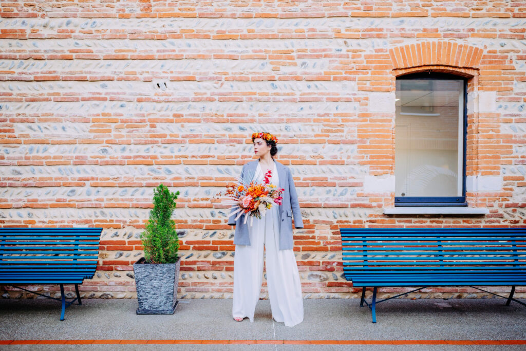 shooting photo robe de mariée Atelier Swan lors du Wedding After Work