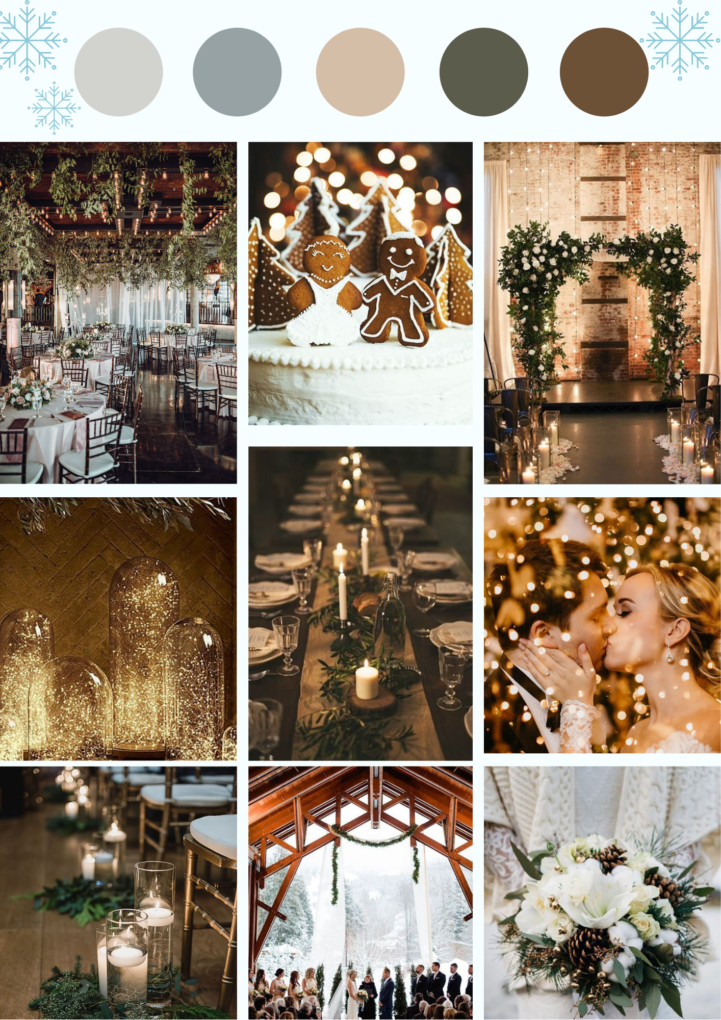 moodboard couleur décoration ambiance mariage hiver atelier swan