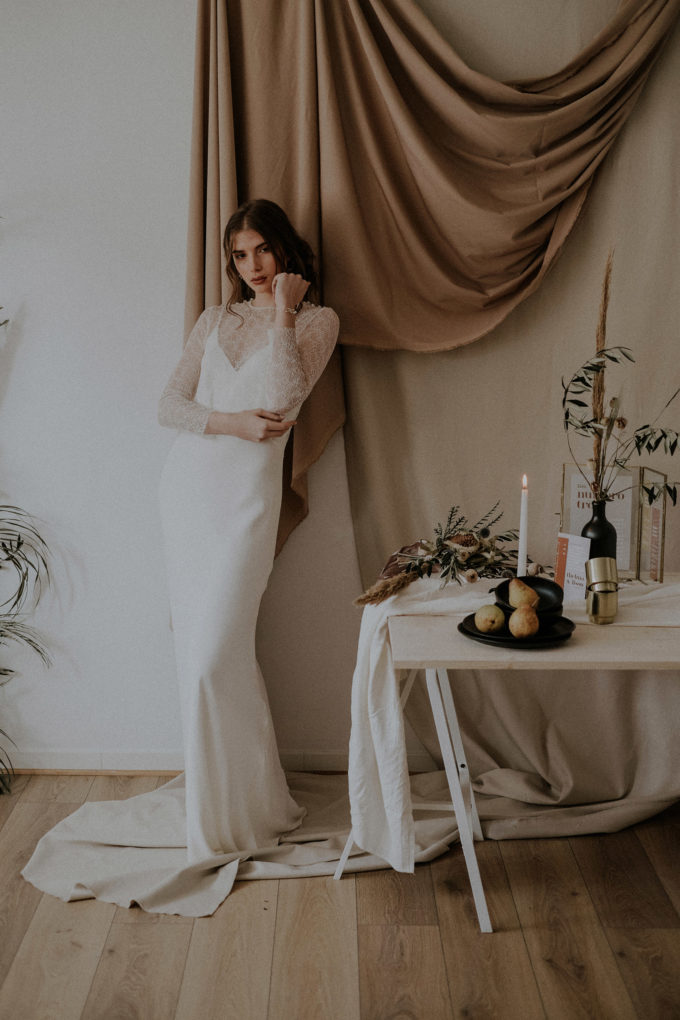 shooting éditorial Fineness Atelier Swan robe de mariée mise en scène